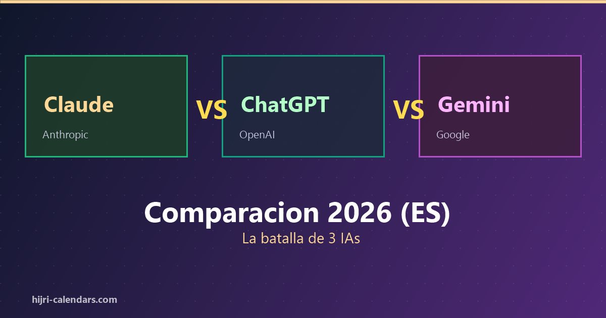 Claude vs ChatGPT vs Gemini 2026 Español