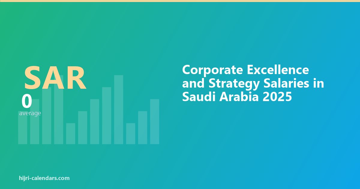 Corporate Excellence and Strategy Salaries in Saudi Arabia 2026-2027