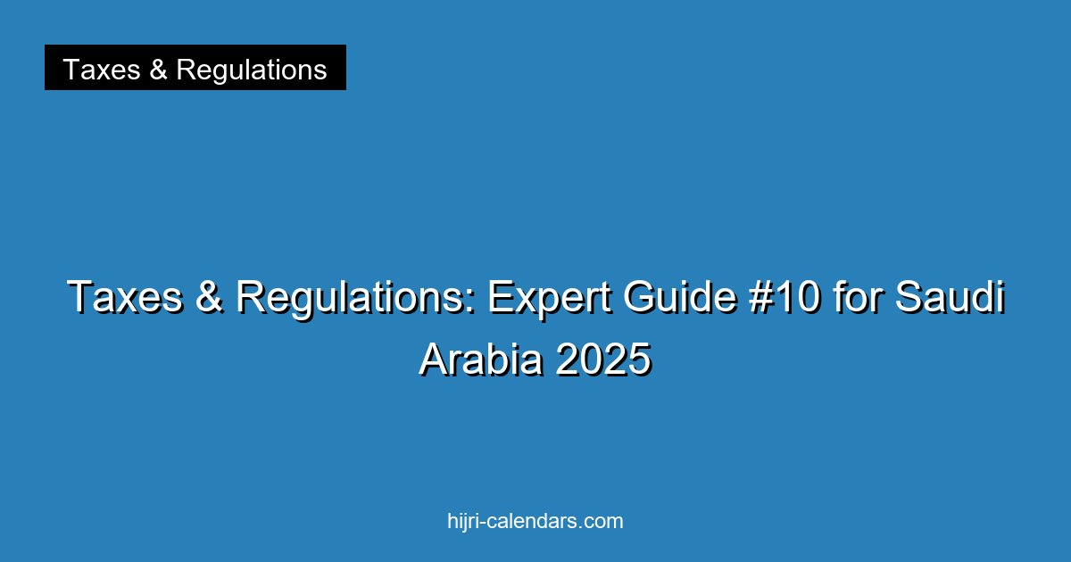 Taxes & Regulations: Expert Guide #10 for Saudi Arabia 2025