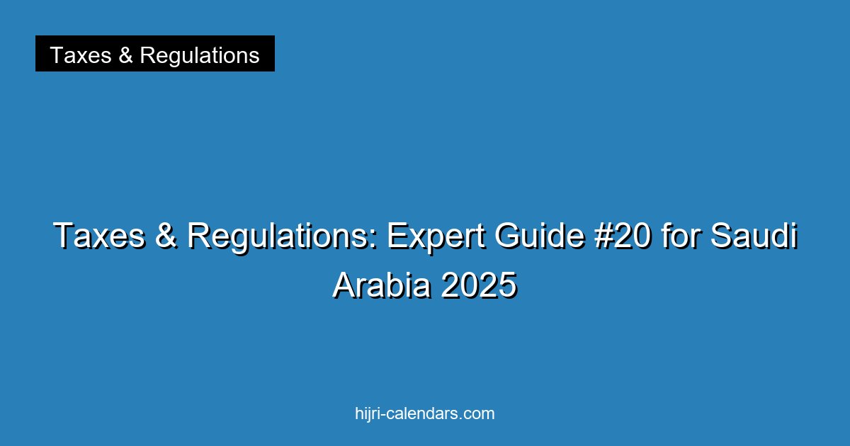 Taxes & Regulations: Expert Guide #20 for Saudi Arabia 2025